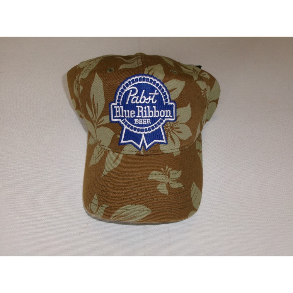 PABST BLUE RIBBON BEER FLORAL BEACH GOLF 00S Y2K HAT CAP VINTAGE DEATOCK H3